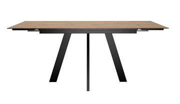 Кухонный стол раскладной DikLine DM120 Дуб галифакс / опоры черные в Барнауле - предосмотр 1