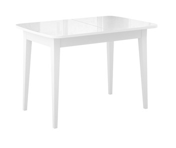 Раздвижной стол Dikline M120 Белый/стекло белое глянец/ножки MM белые в Барнауле