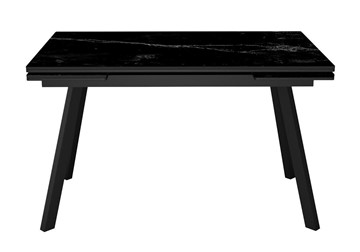 Кухонный раздвижной стол DikLine SKA125 Керамика Черный мрамор/подстолье черное/опоры черные (2 уп.) в Барнауле