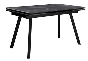 Кухонный стол раздвижной DikLine SKA125 Керамика Серый мрамор/подстолье черное/опоры черные (2 уп.) в Барнауле
