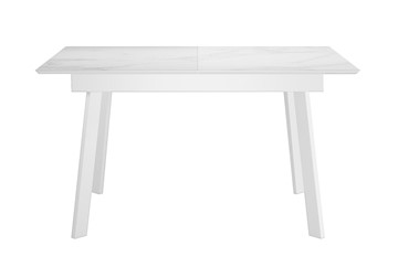 Раздвижной стол DikLine SKH125 Керамика Белый мрамор/подстолье белое/опоры белые (2 уп.) в Барнауле