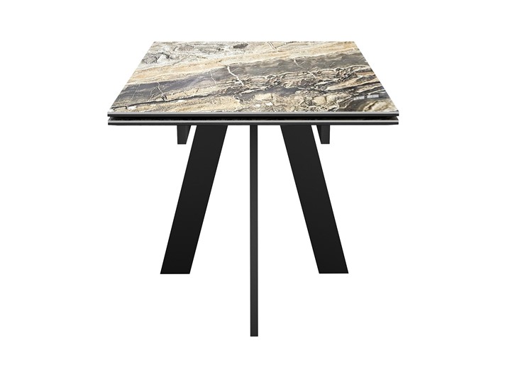 Обеденный раздвижной стол DikLine SKM120 Керамика Amadeus/подстолье черное/опоры черные в Барнауле - изображение 5