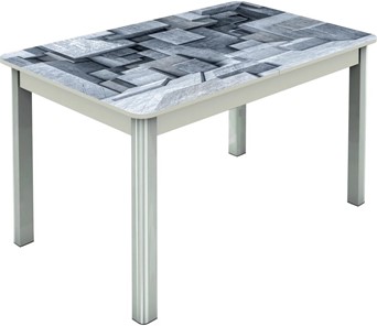 Кухонный стол раздвижной Гамбург исп.1 ноги метал. крашеные №23, Фотопечать (Текстура №74) в Барнауле