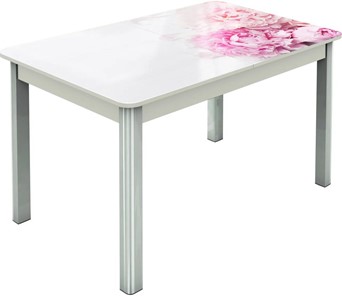 Кухонный стол раскладной Гамбург исп.2 ноги метал. крашеные №23, Фотопечать (Цветы №49) в Барнауле - предосмотр