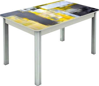 Обеденный раздвижной стол Гамбург исп.2 ноги метал. крашеные №23, Фотопечать (Текстура №51) в Барнауле