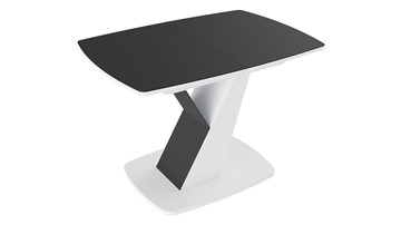 Раздвижной стол Гарда тип 1, цвет Белый/Стекло матовое черный графит в Барнауле