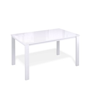 Обеденный раздвижной стол Kenner LL1200 белый/стекло белое глянец в Барнауле