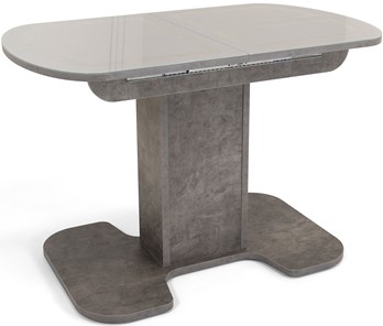 Кухонный раскладной стол Кубика Киото-1 (ноги серый камень, серебро/серый камень) в Барнауле