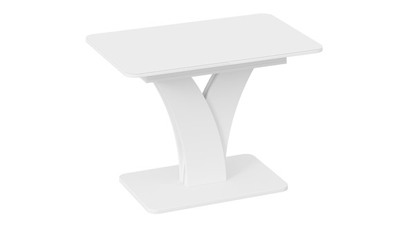 Стол раздвижной Люксембург тип 2 (Белый/Стекло белое матовое) в Барнауле - изображение