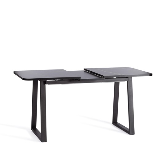 Кухонный раздвижной стол MALTIDO ЛДСП/HPL/металл, 130/160x75x75 Мрамор чёрный/чёрный арт.20627 в Барнауле - изображение 4