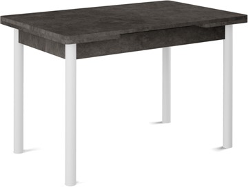 Кухонный раскладной стол Милан-1 EVO, ноги металлические белые, серый камень в Барнауле