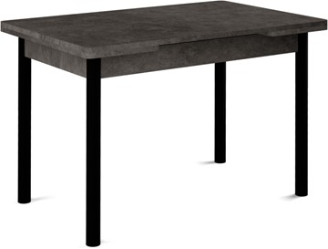 Кухонный стол раскладной Милан-1 EVO, ноги металлические черные, серый камень в Барнауле