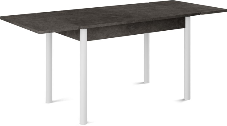 Кухонный раздвижной стол Милан-2 EVO, ноги белые, серый камень в Барнауле - изображение 1