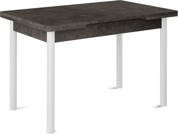 Кухонный раздвижной стол Милан-2 EVO, ноги белые, серый камень в Барнауле - изображение