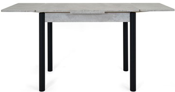 Кухонный стол раскладной Милан-2 EVO, ноги черные, светлый цемент в Барнауле - предосмотр 4