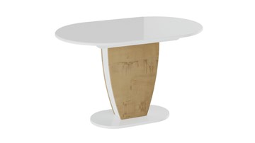 Кухонный раскладной стол Монреаль тип 1 (Белый глянец/Бунратти) в Барнауле - предосмотр