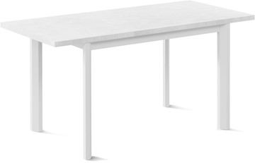 Кухонный раздвижной стол Нагано-1L (ноги металлические белые, белый цемент) в Барнауле - предосмотр 1