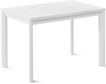 Кухонный раздвижной стол Нагано-1L (ноги металлические белые, белый цемент) в Барнауле - предосмотр