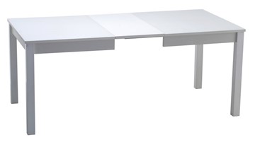 Кухонный раздвижной стол Нагано-2 стекло белое opti (хром-лак) в Барнауле - предосмотр 1