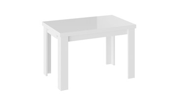 Кухонный стол раздвижной Норман тип 1, цвет Белый/Стекло белый глянец в Барнауле