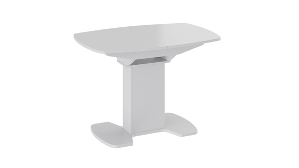 Раздвижной стол Портофино (СМ(ТД)-105.01.11(1)), цвет  Белый глянец/Стекло белое в Барнауле - изображение