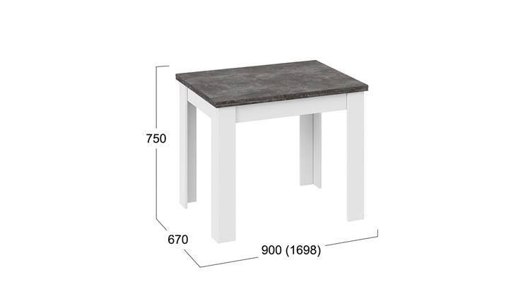 Кухонный раздвижной стол Промо тип 3 (Белый/Ателье темный) в Барнауле - изображение 4