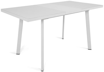 Раздвижной стол Сальвадор-1G (ноги белые, стекло cristal/белый цемент) в Барнауле - предосмотр 3