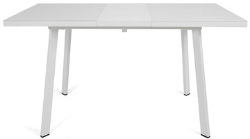 Кухонный раздвижной стол Сальвадор-2G (ноги белые, стекло cristal/белый цемент) в Барнауле - предосмотр 5