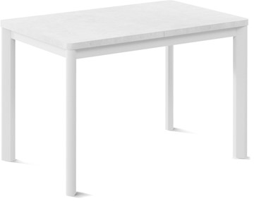 Кухонный стол раскладной Токио-1L (ноги металлические белые, белый цемент) в Барнауле - предосмотр