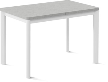 Кухонный раскладной стол Токио-1L (ноги металлические белые, светлый цемент) в Барнауле
