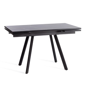 Обеденный раздвижной стол VIGO ЛДСП/HPL/металл,120x80x30х30х75 см, Мрамор чёрный/чёрный арт.19730 в Барнауле - предосмотр