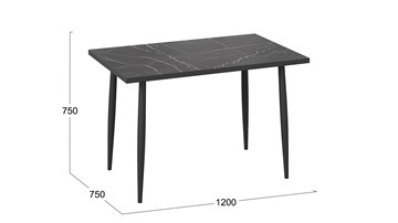 Обеденный стол Невада ДП1-02-08 (Черный мрамор/Черный матовый) в Барнауле - предосмотр 3