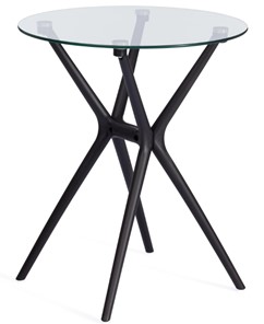 Стеклянный кухонный стол PARNAVAZ (mod. 29) пластик/стекло, 60х60х70,5 прозрачный/черный арт.19698 в Барнауле