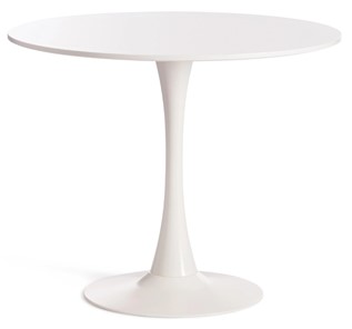 Кухонный обеденный стол TULIP (mod. 011) металл/мдф, 90х90х75 белый арт.14105 в Барнауле