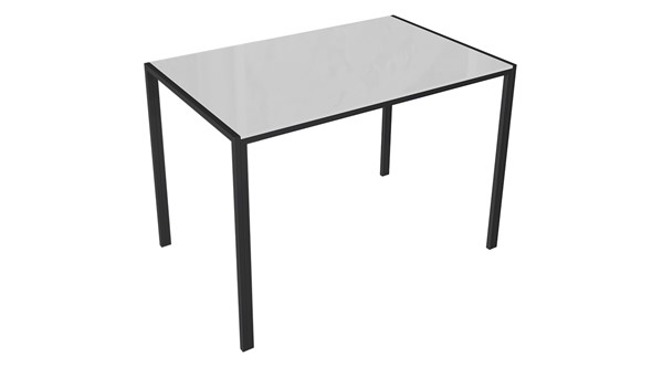 Обеденный стол Торрес тип 1 (Черный муар/Белый глянец) в Барнауле - изображение