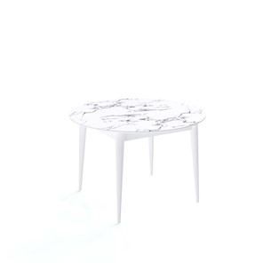 Круглый стол на кухню Kenner W1200 (Белый/Мрамор белый) в Барнауле