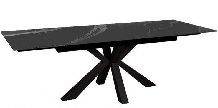 Стол раздвижной DikLine SFE140 Керамика Черный мрамор/подстолье черное/опоры черные (2 уп.) в Барнауле - изображение 3