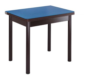 Кухонный пристенный стол СПА-01 СТ2, венге ЛДСП/стекло синие/38 прямые трубки крашеные коричневый в Барнауле