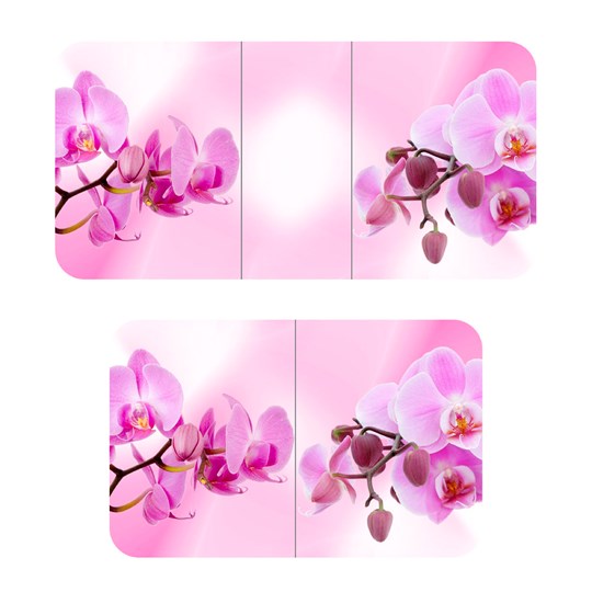 Обеденный раздвижной стол ПГ-02СТФ белое/орхидея/хром фигурные в Барнауле - изображение 2