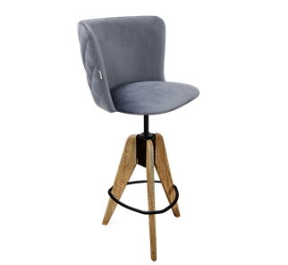 Барный  стул SHT-ST36-3 / SHT-S92 (нейтральный серый/браш.коричневый/черный муар) в Барнауле