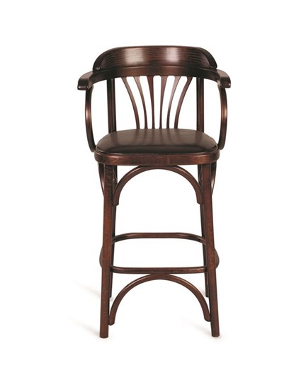 Барный стул 750 мягкий (темный тон, экокожа коричневая) в Барнауле - изображение 3