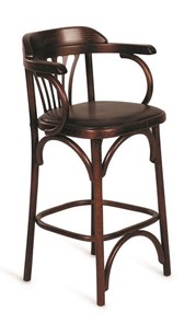 Барный стул 750 мягкий (темный тон, экокожа коричневая) в Барнауле