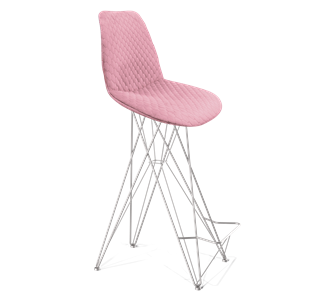 Барный стул SHT-ST29-С22 / SHT-S66 (розовый зефир/хром лак) в Барнауле