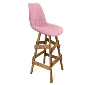 Барный стул SHT-ST29-С22 / SHT-S81 (розовый зефир/брашированный коричневый) в Барнауле