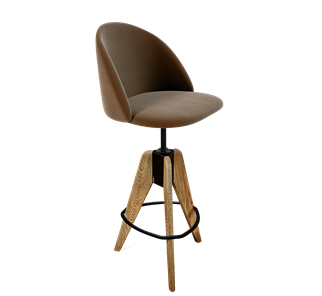 Барный стул SHT-ST35 / SHT-S92 (кофейный ликер/браш.коричневый/черный муар) в Барнауле