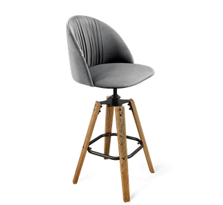 Барный стул SHT-ST35-1 / SHT-S93 (угольно-серый/браш.коричневый/черный муар) в Барнауле