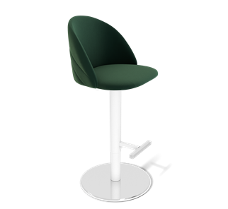 Барный стул SHT-ST35-2 / SHT-S128 (лиственно-зеленый/хром/белый муар) в Барнауле