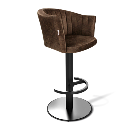 Барный стул SHT-ST42-1 / SHT-S137 (кофейный трюфель/стальной/черный муар) в Барнауле - изображение