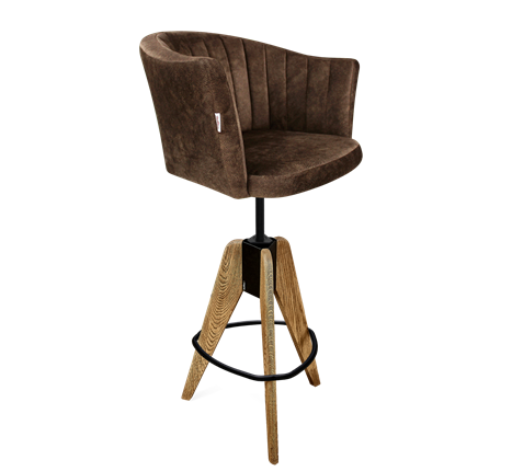 Барный стул SHT-ST42-1 / SHT-S92 (кофейный трюфель/браш.коричневый/черный муар) в Барнауле - изображение