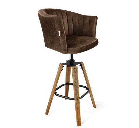 Барный стул SHT-ST42-1 / SHT-S93 (кофейный трюфель/браш.коричневый/черный муар) в Барнауле - изображение
